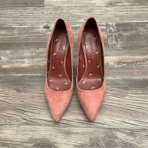 Coach Women's Blush Suede Heels
